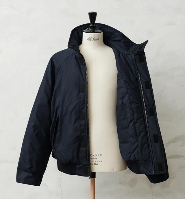 WAIPER.inc ワイパーインク 米軍 U.S.NAVY シップボードジャケット【WP1075】【Cx】【I】｜メンズ アウター 大きいサイズ ミリタリー ブルゾン ハイネック 立ち襟 無地 綿 コットン ネイビー ブランド おしゃれ