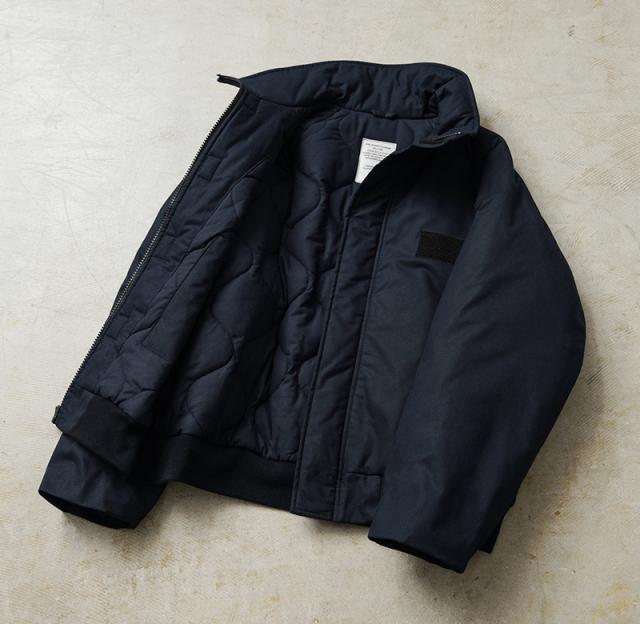 WAIPER.inc ワイパーインク 米軍 U.S.NAVY シップボードジャケット【WP1075】【Cx】【I】｜メンズ アウター 大きいサイズ ミリタリー ブルゾン ハイネック 立ち襟 無地 綿 コットン ネイビー ブランド おしゃれ