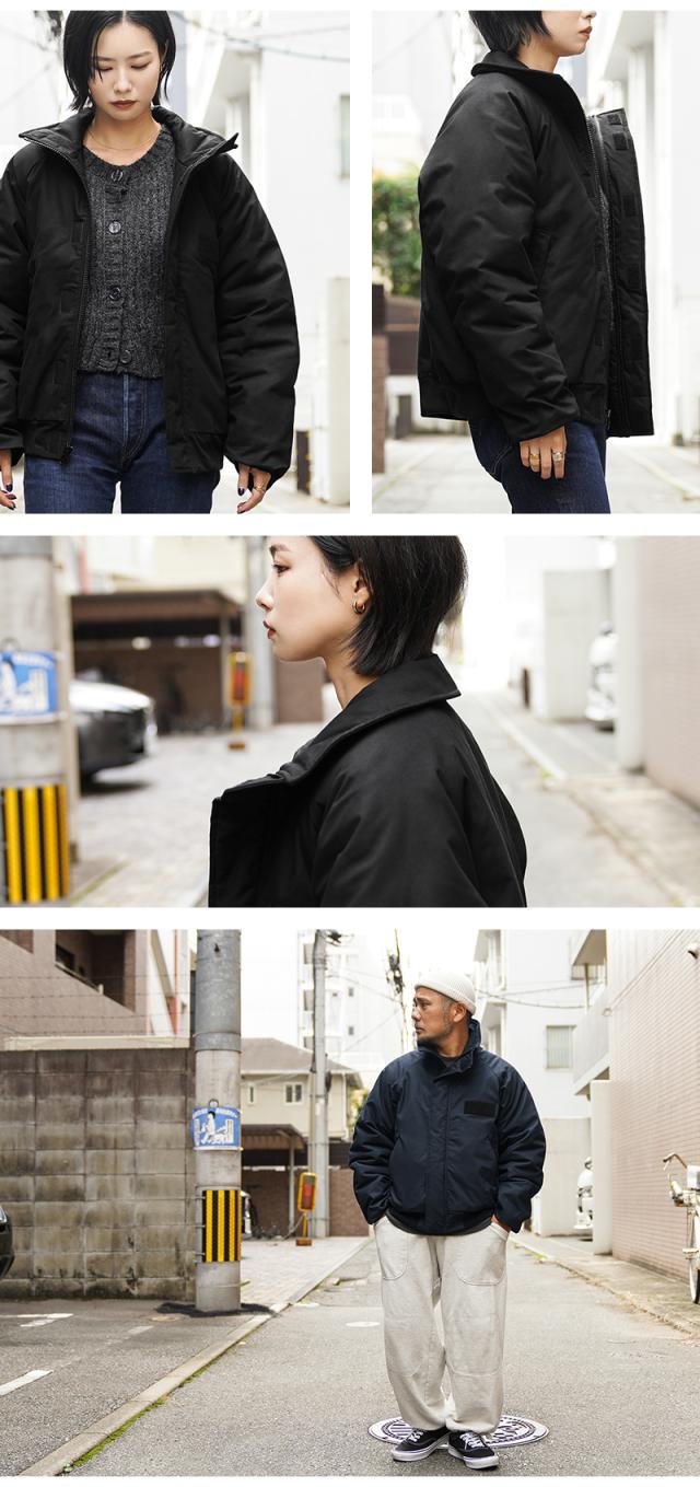 WAIPER.inc ワイパーインク 米軍 U.S.NAVY シップボードジャケット【WP1075】【Cx】【I】｜メンズ アウター 大きいサイズ ミリタリー ブルゾン ハイネック 立ち襟 無地 綿 コットン ネイビー ブランド おしゃれ