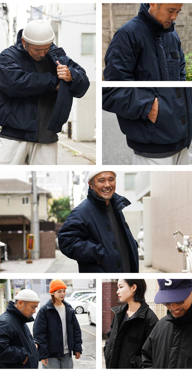 WAIPER.inc ワイパーインク 米軍 U.S.NAVY シップボードジャケット【WP1075】【Cx】【I】｜メンズ アウター 大きいサイズ ミリタリー ブルゾン ハイネック 立ち襟 無地 綿 コットン ネイビー ブランド おしゃれ