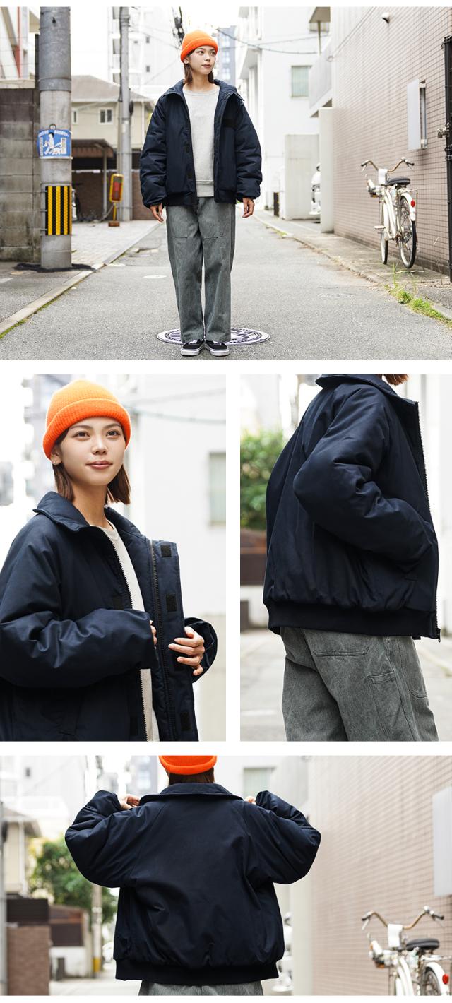 WAIPER.inc ワイパーインク 米軍 U.S.NAVY シップボードジャケット【WP1075】【Cx】【I】｜メンズ アウター 大きいサイズ ミリタリー ブルゾン ハイネック 立ち襟 無地 綿 コットン ネイビー ブランド おしゃれ