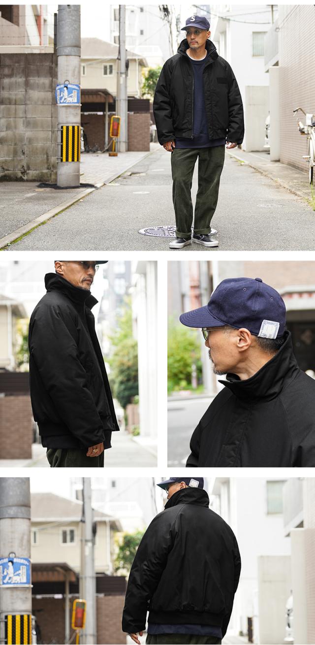 WAIPER.inc ワイパーインク 米軍 U.S.NAVY シップボードジャケット【WP1075】【Cx】【I】｜メンズ アウター 大きいサイズ ミリタリー ブルゾン ハイネック 立ち襟 無地 綿 コットン ネイビー ブランド おしゃれ