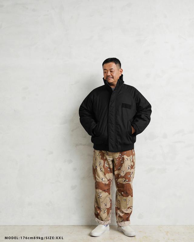 WAIPER.inc ワイパーインク 米軍 U.S.NAVY シップボードジャケット【WP1075】【Cx】【I】｜メンズ アウター 大きいサイズ ミリタリー ブルゾン ハイネック 立ち襟 無地 綿 コットン ネイビー ブランド おしゃれ