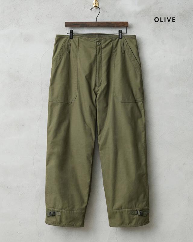 WAIPER.inc 米軍 U.S.NAVY コールドウェザー A-2 デッキパンツ【WP124】【T】【Cx】｜メンズ ボトムス 大きサイズ ワイドパンツ 防風 防寒 保温 軍パン ミリタリー カーキ バイク ブランド おしゃれ