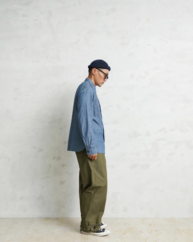 WAIPER.inc 米軍 U.S.NAVY A-2 1レイヤー デッキパンツ【WP126】【T】【Cx】｜メンズ ミリタリー 大きいサイズ 軍パン ズボン ベイカーパンツ ワイドパンツ カーキ ブランド おしゃれ