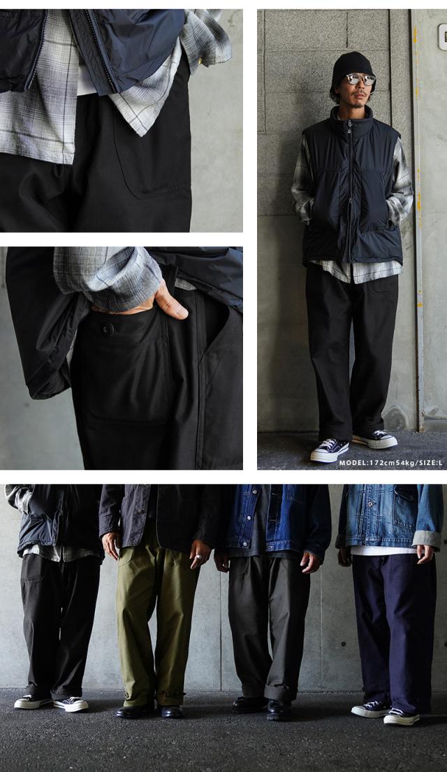 WAIPER.inc 米軍 U.S.NAVY コールドウェザー A-2 デッキパンツ【WP124】【T】【Cx】｜メンズ ボトムス 大きサイズ ワイドパンツ 防風 防寒 保温 軍パン ミリタリー カーキ バイク ブランド おしゃれ