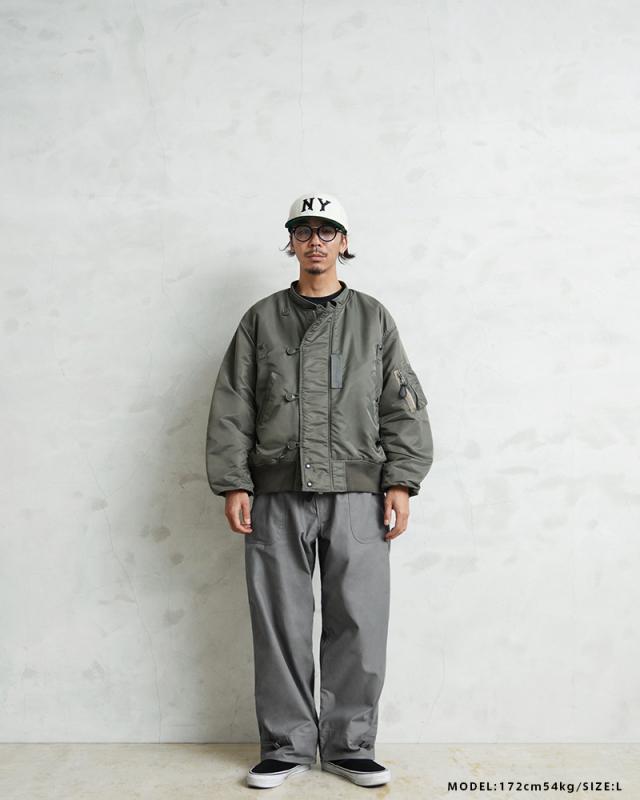 WAIPER.inc 米軍 U.S.NAVY A-2 1レイヤー デッキパンツ【WP126】【T】【Cx】｜メンズ ミリタリー 大きいサイズ 軍パン ズボン ベイカーパンツ ワイドパンツ カーキ ブランド おしゃれ