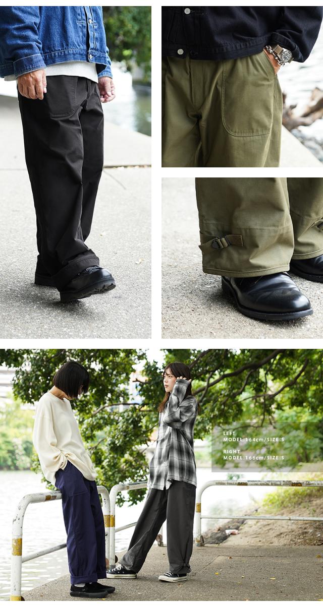 WAIPER.inc 米軍 U.S.NAVY A-2 1レイヤー デッキパンツ【WP126】【T】【Cx】｜メンズ ミリタリー 大きいサイズ 軍パン ズボン ベイカーパンツ ワイドパンツ カーキ ブランド おしゃれ