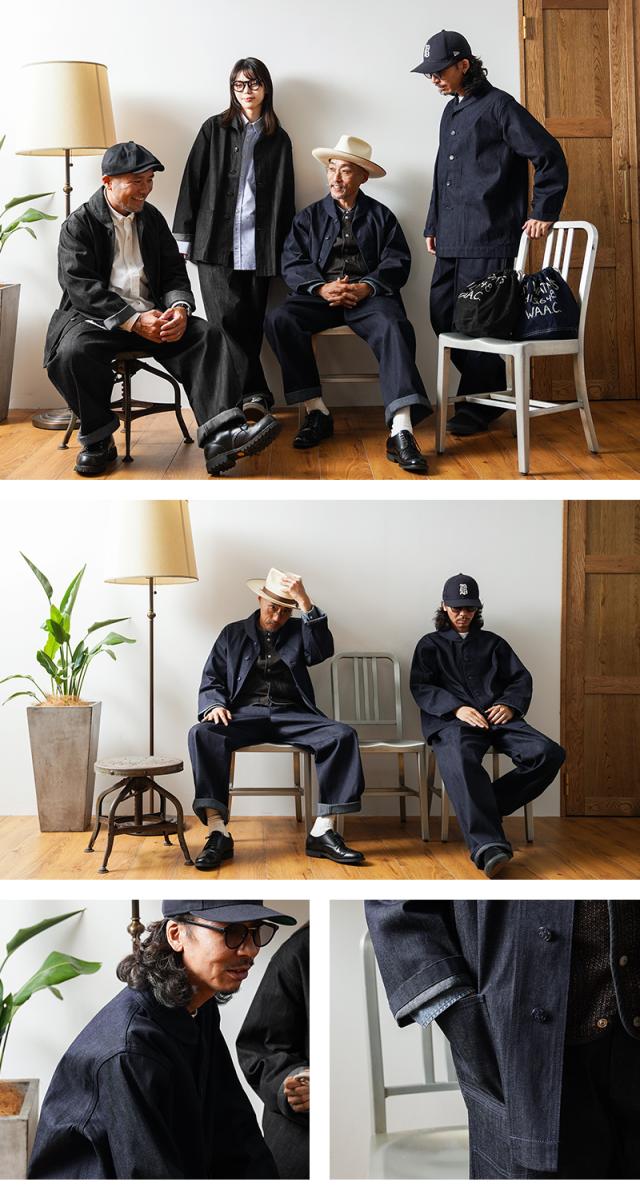 WAIPER.inc 米軍 1940’s U.S.NAVY M-43 デニムショールカラージャケット MADE OF”KAIHARA DENIM”【WP1038】【T】【Cx】｜メンズ アウター 大きいサイズ 大人 カジュアル Gジャン ジージャン ブランド おしゃれ