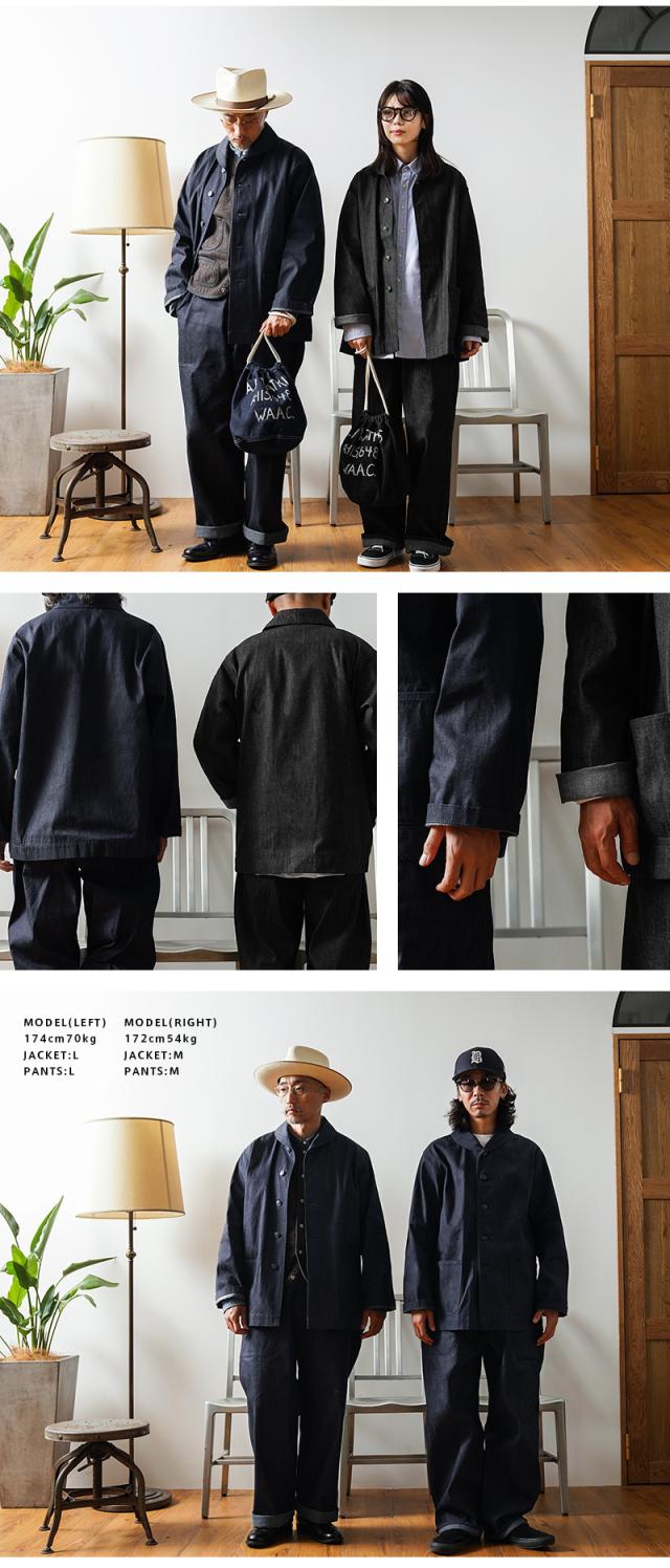 WAIPER.inc 米軍 1940’s U.S.NAVY M-43 デニムショールカラージャケット MADE OF”KAIHARA DENIM”【WP1038】【T】【Cx】｜メンズ アウター 大きいサイズ 大人 カジュアル Gジャン ジージャン ブランド おしゃれ