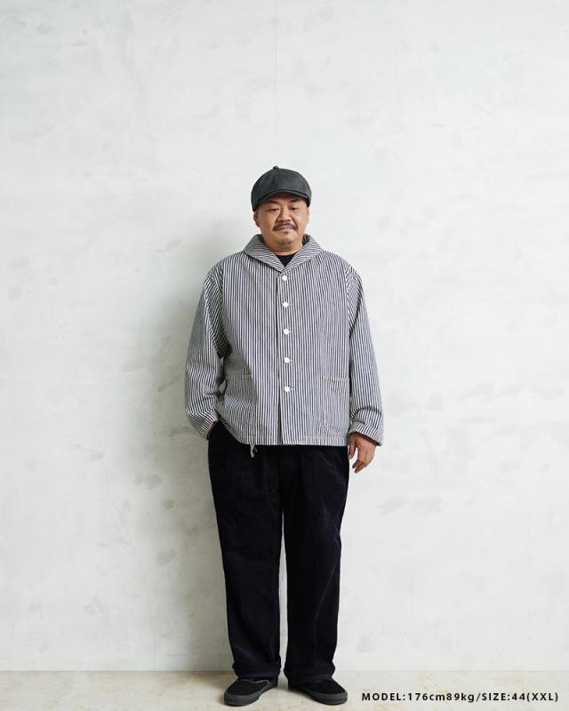 WAIPER.inc 米軍 U.S.NAVY PRISONER ヒッコリーショールカラージャケット MADE OF“KAIHARA DENIM”【WP1127】【T】【Cx】