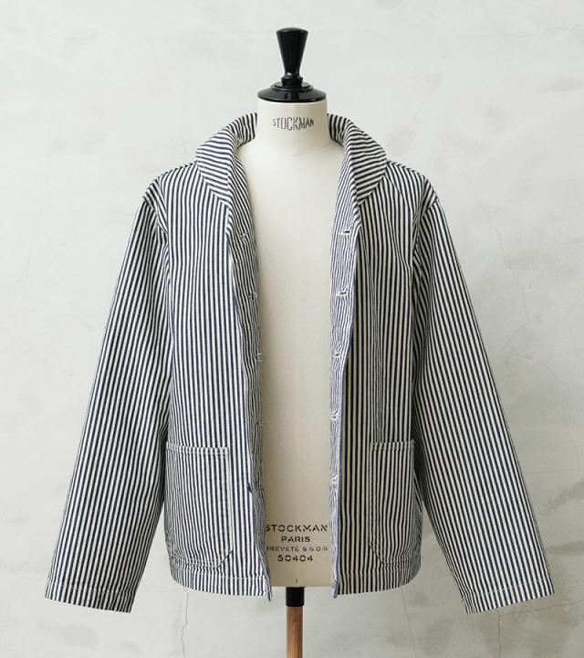 WAIPER.inc 米軍 U.S.NAVY PRISONER ヒッコリーショールカラージャケット MADE OF“KAIHARA DENIM”【WP1127】【T】【Cx】