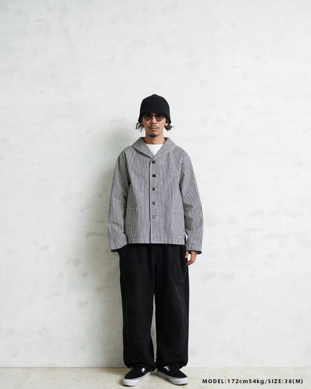 WAIPER.inc 米軍 U.S.NAVY PRISONER ヒッコリーショールカラージャケット MADE OF“KAIHARA DENIM”【WP1127】【T】【Cx】