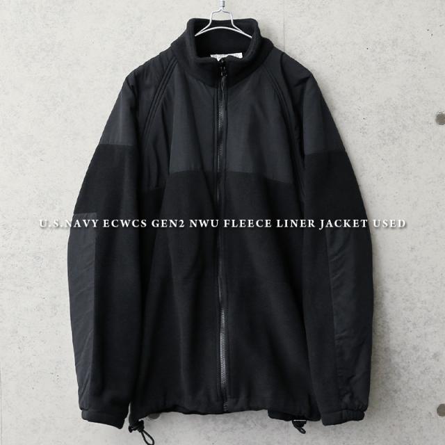 実物 USED 米軍 U.S.NAVY ECWCS GEN2 NWU パーカー用 フリースライナージャケット【Cx】【I】｜メンズ レディース 防寒 BLACK ブラック スタンドカラー 古着 アメリカ軍 払い下げ品 実物放出品