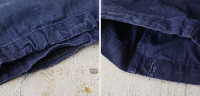 ドイツ軍 実物USED ヘリンボーンツイル ブルーワークパンツ MILITARY 実物 USED ドイツ軍 ヘリンボーンツイル ブルーワーク