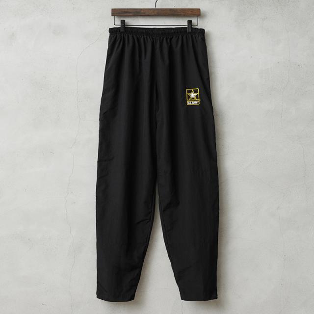 実物 新品 デッドストック 米軍 U.S.ARMY APFU フィジカル トレーニングパンツ ARMY LOGO【Cx】【I】｜メンズ ボトムス ナイロンパンツ フィットネス 大きいサイズ ゆったり 黒 ブラック ファッション おしゃれ