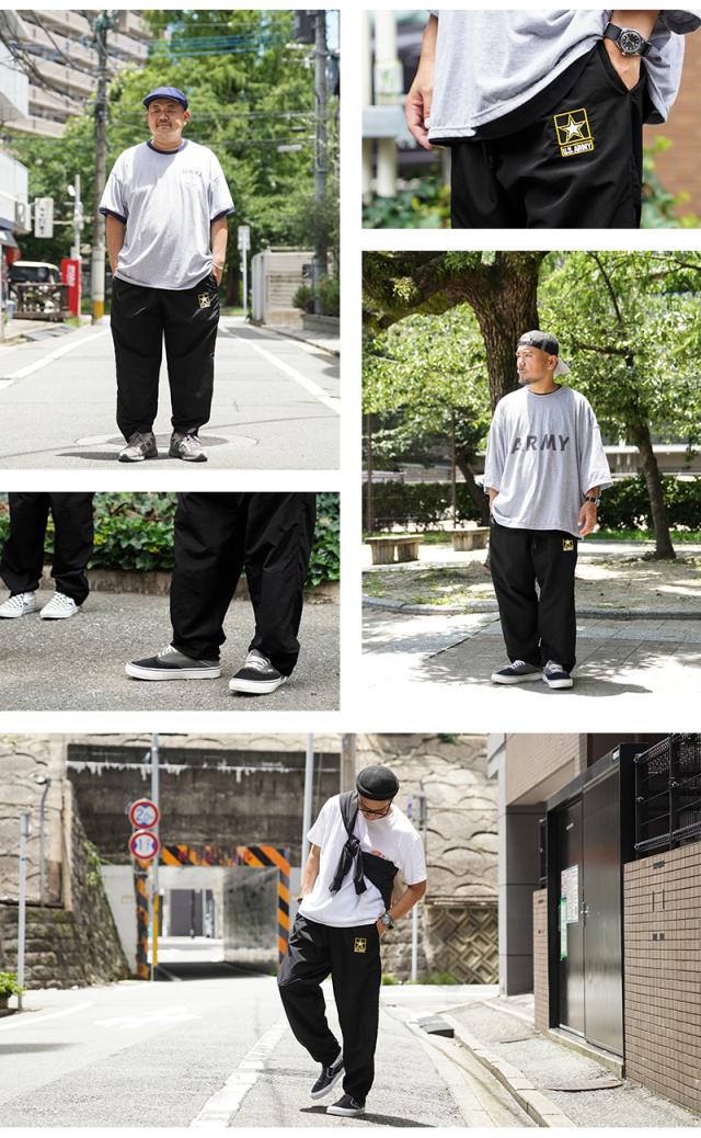 実物 新品 デッドストック 米軍 U.S.ARMY APFU フィジカル トレーニングパンツ ARMY LOGO【Cx】【I】｜メンズ ボトムス ナイロンパンツ フィットネス 大きいサイズ ゆったり 黒 ブラック ファッション おしゃれ