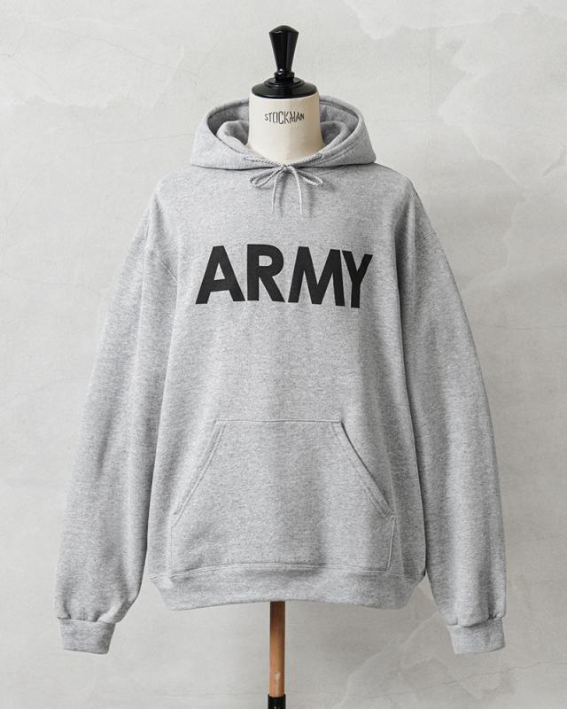 新品 米軍 U.S.ARMY トレーニング プルオーバー フーディ スウェット グレー / パーカー【Cx】【I】｜ミリタリー メンズファッション アメカジ トレーニングウェア 裏起毛 カジュアル ストリート 古着 無地 速乾 保温性