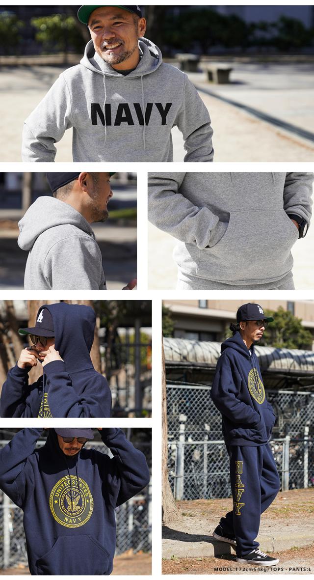新品 米軍 U.S.NAVY オフィシャルライセンス トレーニング プルオーバー フーディ スウェット NAVY【Cx】【I】｜メンズ トップス パーカー ミリタリー 大きいサイズ ネイビー アメリカ軍 おしゃれ