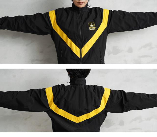 実物 USED 米軍 U.S.ARMY BLACK APFU トレーニングジャケット WOMEN’S【Cx】【I】｜レディース メンズ アウター ウィンドブレーカー ナイロン 小さいサイズ ミリタリー ストリート 古着 おしゃれ