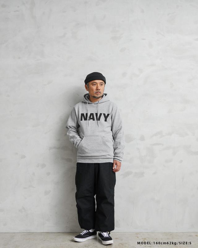 新品 米軍 U.S.NAVY オフィシャルライセンス トレーニング プルオーバー フーディ スウェット GRAY【Cx】【I】｜メンズ トップス パーカー ミリタリー 大きいサイズ グレー ネイビー ブランド おしゃれ