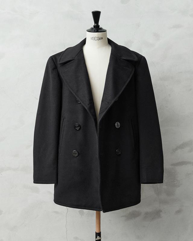 実物 USED 米軍 U.S.NAVY 40〜50’s「NAVAL CLOTHING 」KERSEY（カージー）ウール ピーコート DARK NAVY / Pコート PEA COAT【Cx】【I】｜メンズ アウター ミリタリー メルトン ジャケット ダブル 前立て カジュアル 古着 おしゃれ