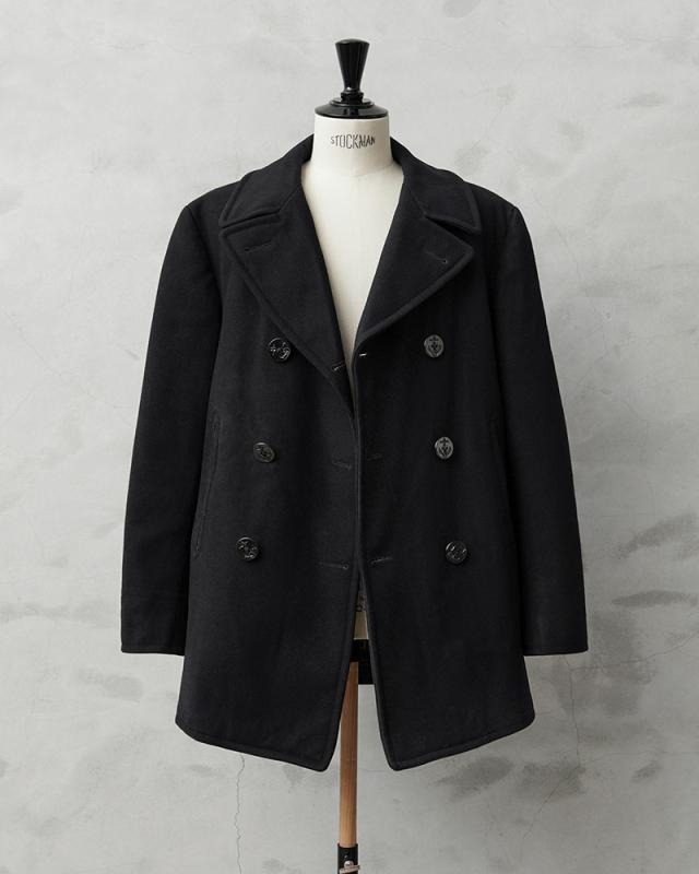 実物 USED 米軍 U.S.NAVY 50〜60’s KERSEY（カージー）ウール ピーコート DARK NAVY / Pコート PEA COAT【Cx】【I】｜メンズ アウター ミリタリー メルトン ジャケット ダブル 前立て ビジネス カジュアル 古着 おしゃれ
