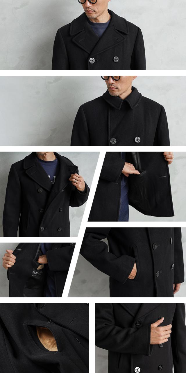 実物 USED 米軍 U.S.NAVY 50〜60’s KERSEY（カージー）ウール ピーコート DARK NAVY / Pコート PEA COAT【Cx】【I】｜メンズ アウター ミリタリー メルトン ジャケット ダブル 前立て ビジネス カジュアル 古着 おしゃれ