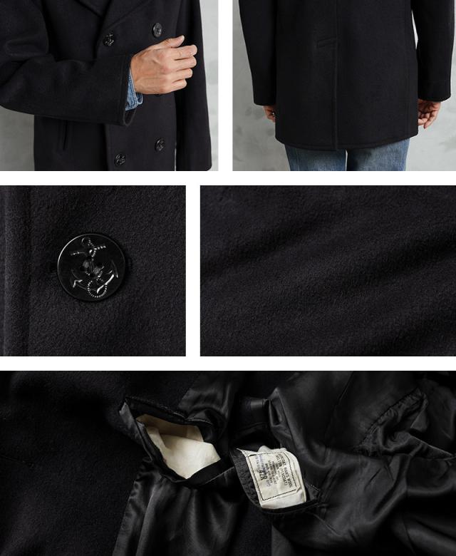 実物 USED 米軍 U.S.NAVY 70’s MELTON（メルトン）ウール ピーコート DARK NAVY / Pコート PEA COAT【Cx】【I】｜メンズ アウター ミリタリー メルトン ジャケット ダブル 前立て ビジネス カジュアル 古着 おしゃれ