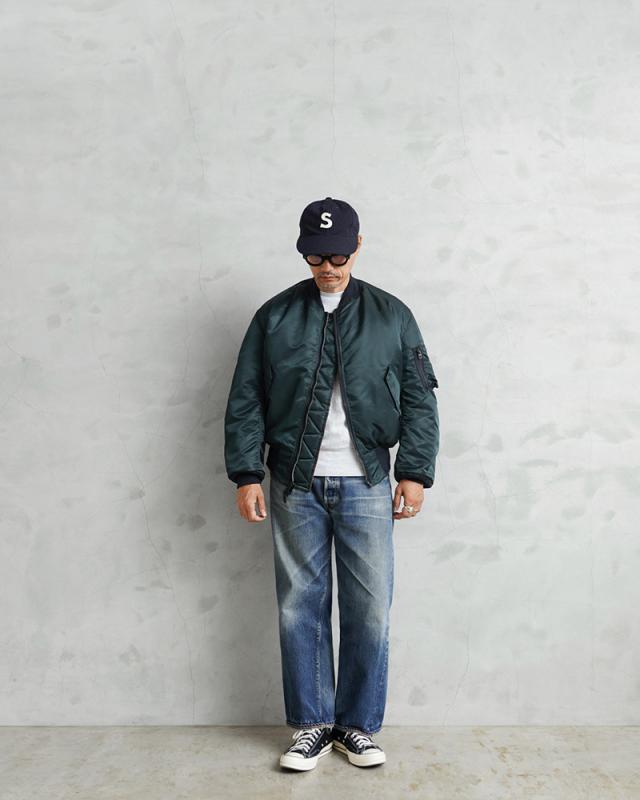 GREENBRIER IND.INC グリーンブライヤー インダストリーズ 90’s MADE IN USA MA-1 フライトジャケット A.F.BLUE【ORANGE LINING】【Cx】【I】