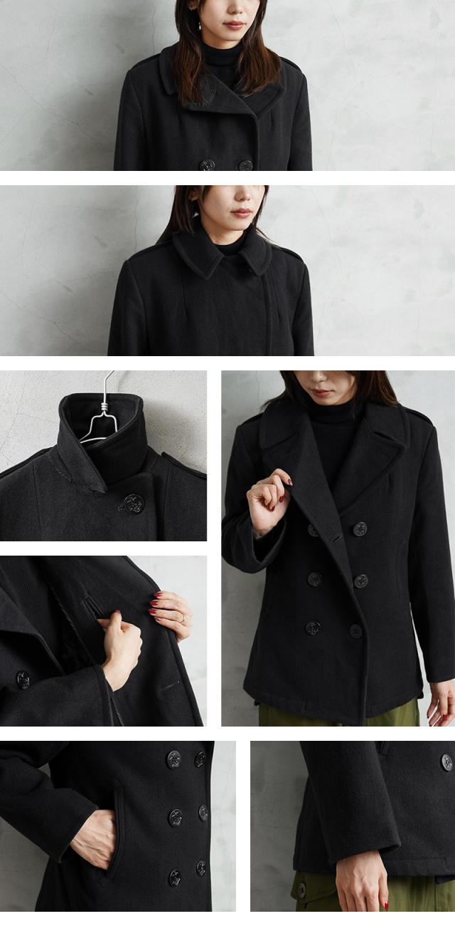 実物 USED 米軍 レディース U.S.NAVY ウール ピーコート BLACK / Pコート PEA COAT【Cx】【I】