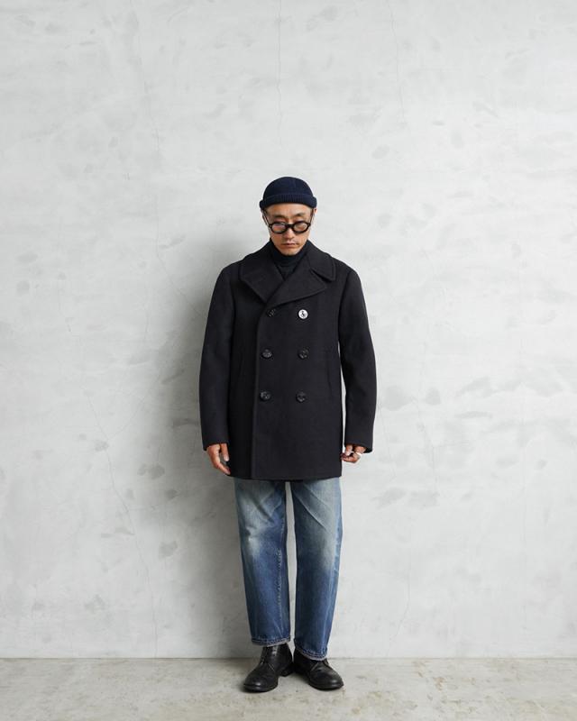 実物 USED 米軍 U.S.NAVY 50’s「CLOTHING SUPPLY OFFICE」KERSEY（カージー）ウール ピーコート DARK NAVY【Cx】【I】