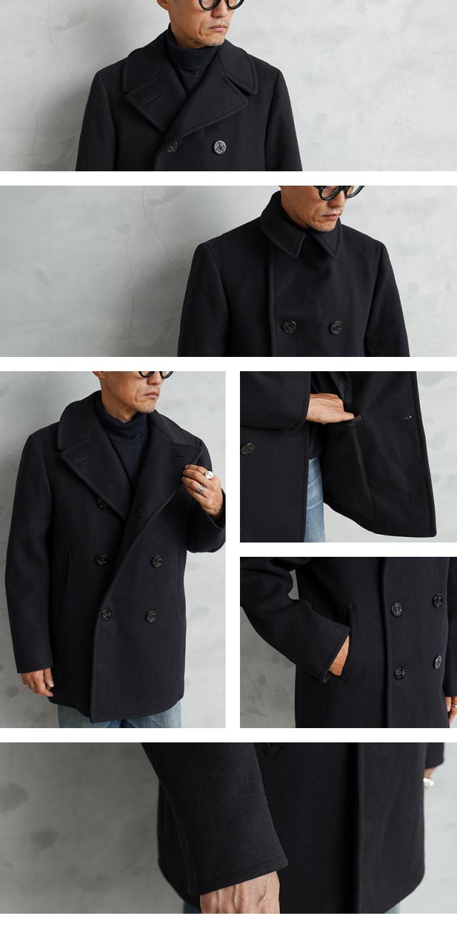 実物 USED 米軍 U.S.NAVY 50’s「CLOTHING SUPPLY OFFICE」KERSEY（カージー）ウール ピーコート DARK NAVY【Cx】【I】