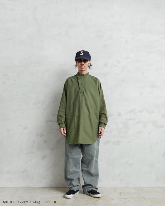 実物 新品 デッドストック スウェーデン軍 M-55 スタンドカラー プル