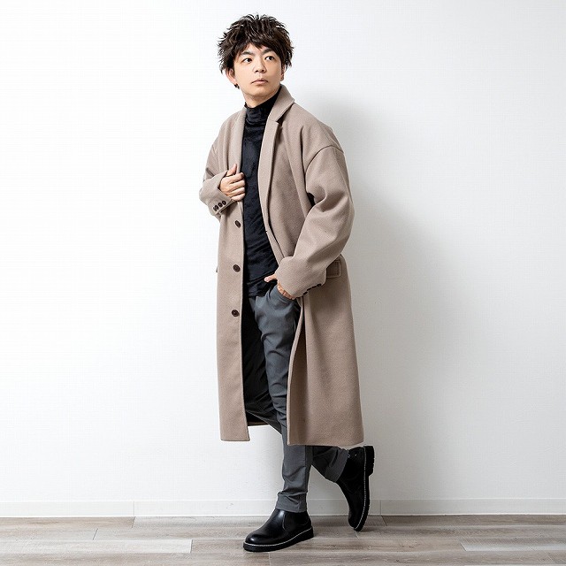 チェスターコート メンズ ロング ウールライク ロングコート チェスターコート メンズ ロング ウールライク ロングコート