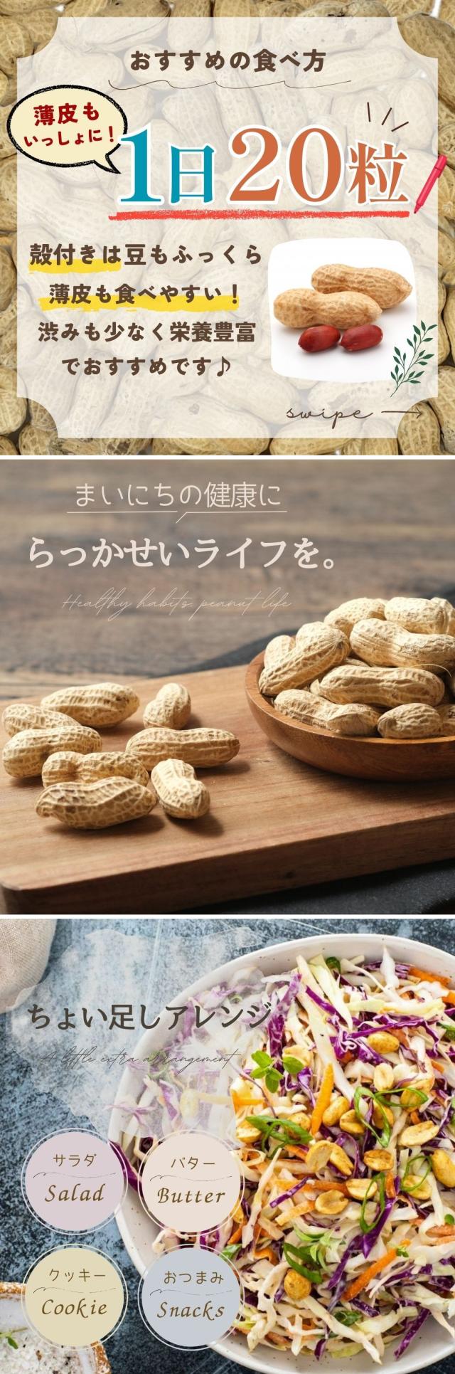 千葉県 八街産 落花生 ピーナッツ 千葉半立 ナカテユタカ 中手豊 Qなっつ 国産 皮ごと 煎りざや 無添加