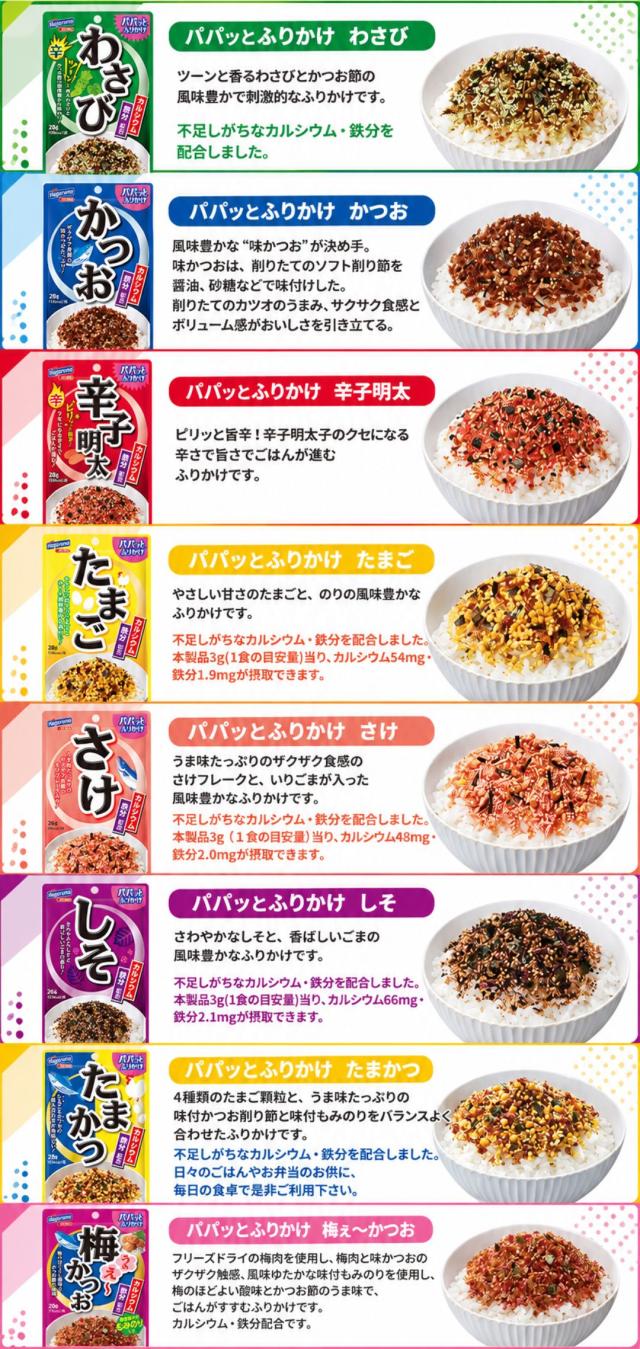 はごろもフーズパパっとふりかけ8種セット食べ比べ詰め合わせ職場ランチにおすすめ子どものお弁当に人気入院中の食事にも便利