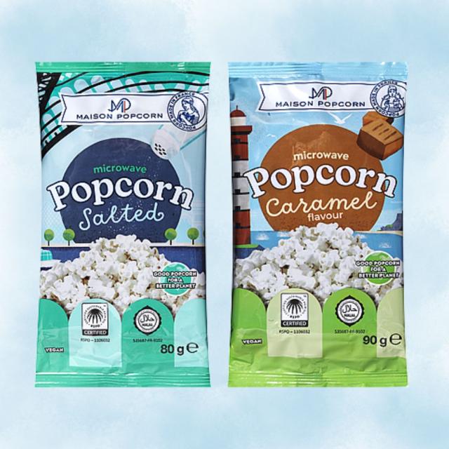 フランス産ポップコーン2種セット塩味キャラメル味電子レンジ調理簡単レンジで作れる本格ポップコーンおやつパーティーお菓子