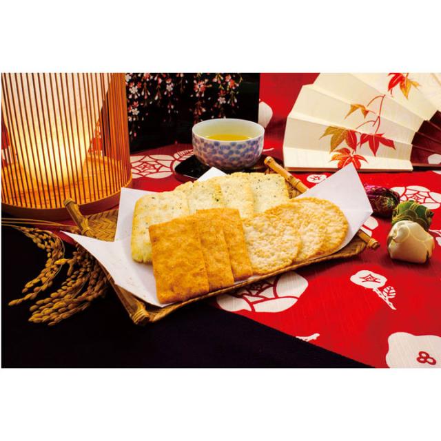 金澤兼六製菓 おいしさいろいろ 海老カレー煎餅×6 えびまめ花煎餅 つぶ焼きサラダ煎餅×各4 黒ごま入り玄米煎餅 海老胡椒煎餅×各3 個包装 ギフトに最適