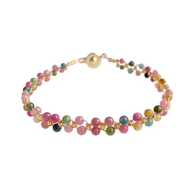 天然 トルマリン2連 ブレスレット