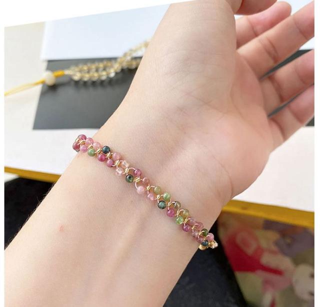 天然 トルマリン2連 ブレスレット