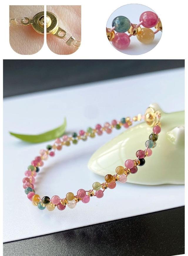 天然 トルマリン2連 ブレスレット