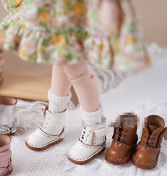 人形用 着せ替え ブーツ　紐靴 革靴