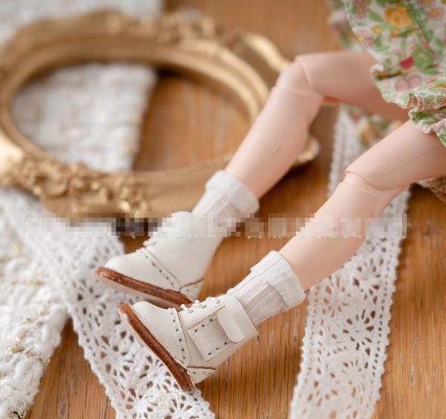 人形用 着せ替え ブーツ　紐靴 革靴