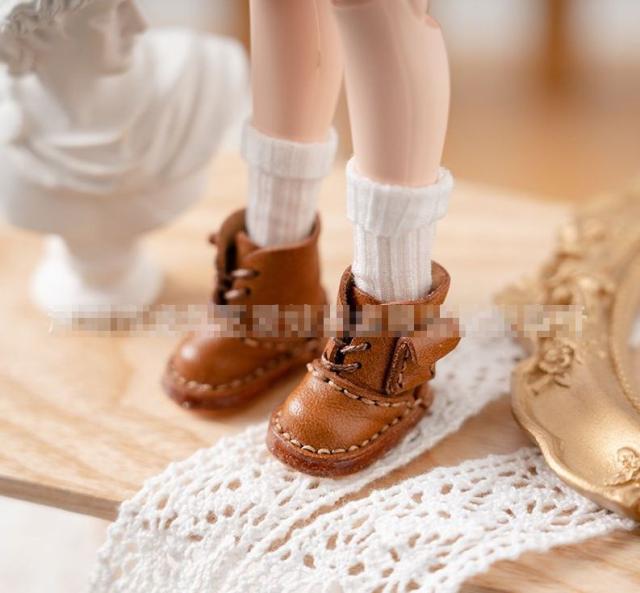 人形用 着せ替え ブーツ　紐靴 革靴
