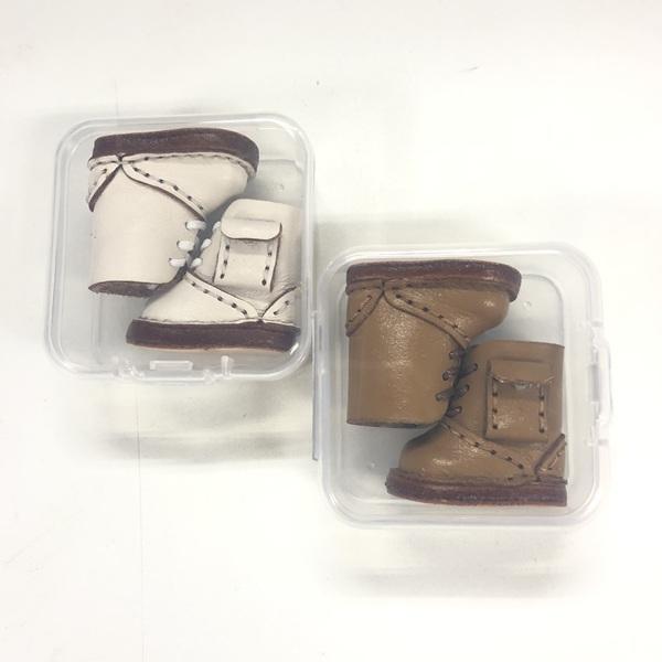 人形用 着せ替え ブーツ　紐靴 革靴