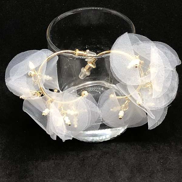 オーガンジー 春色 ピアス