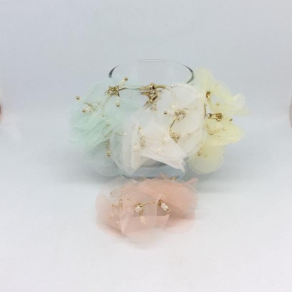 オーガンジー 春色 ピアス
