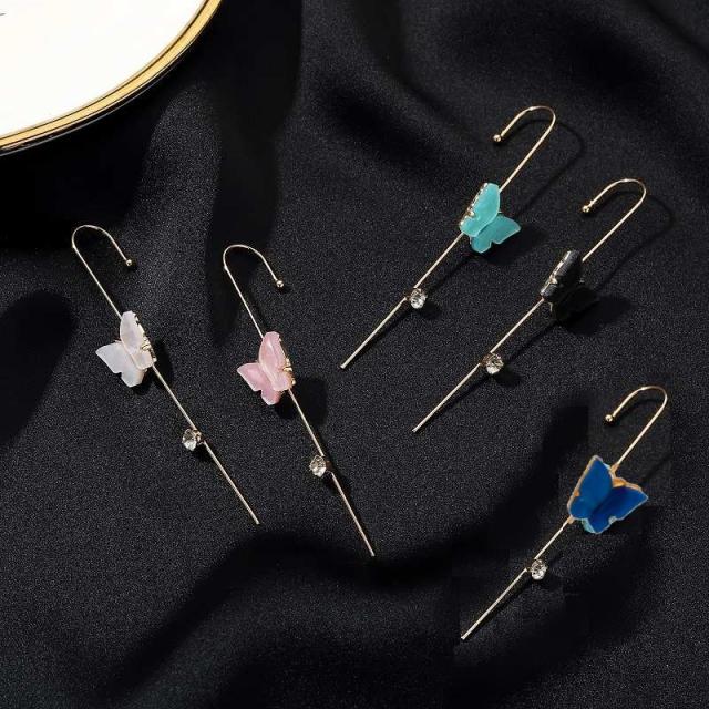 蝶々 カラーイヤーラップピアス　片耳用