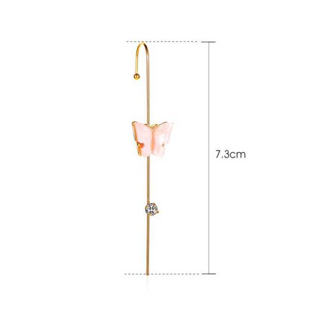 蝶々 カラーイヤーラップピアス　片耳用